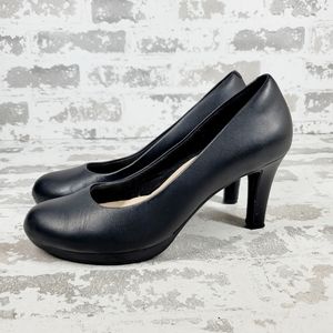 Clarks Adriel Viola Women’s Black Leather Pump Heels O 275